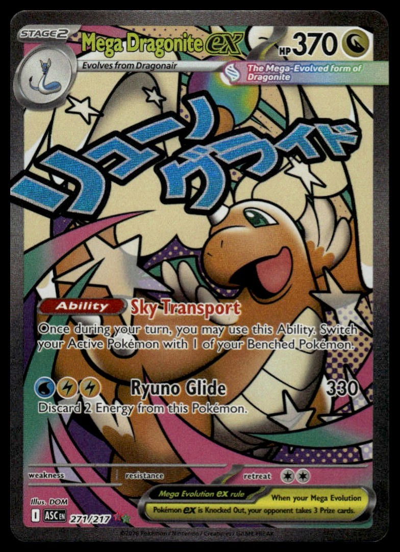 Pokémon TCG Mega Dragonite 271/217 Ascended Heroes Mega Attack Rare NM