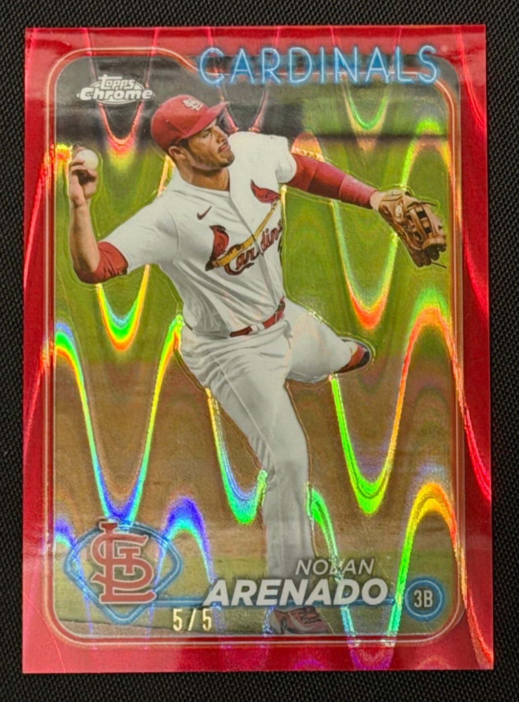 Nolan Arenado 2024 Topps Chrome Red RayWave Refractor #5/5 – St. Louis Cardinals