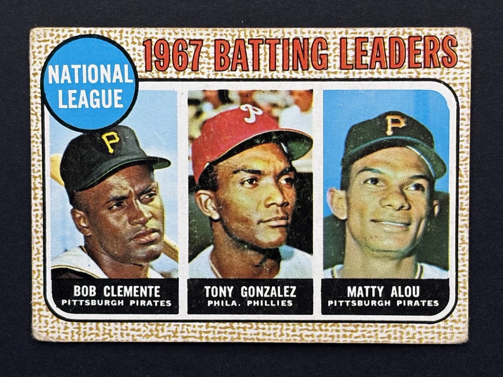 1968 Topps Roberto Clemente 1967 Batting Leaders #1 Gonzalez Alou Pirates MLB