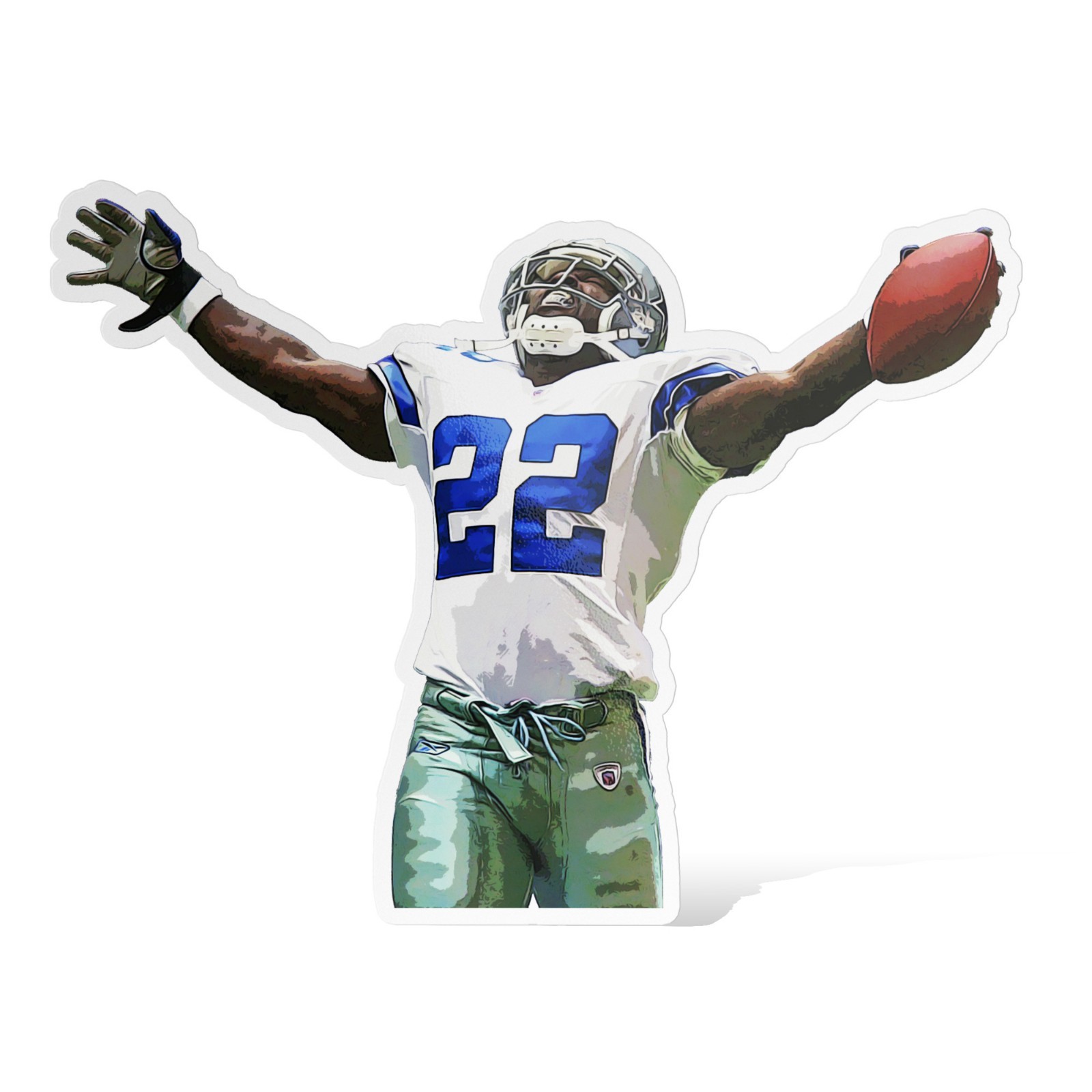 Emmitt Smith Dallas Cowboys Sticker Decal–Glossy Waterproof Vinyl Self